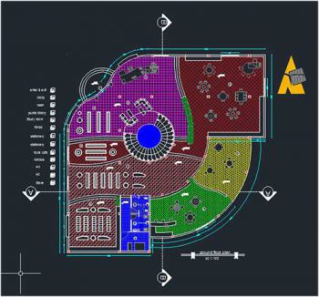 library plan dwg , floor plans , elevations and sections - free cad plan