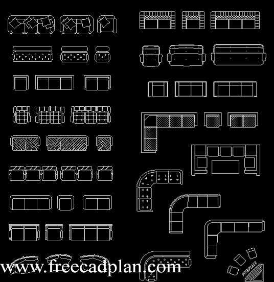 forfængelighed Øl kim Sofas CAD Blocks download, DWG AutoCAD file - free cad plan