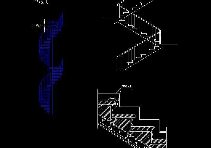 free stair cad block with details
