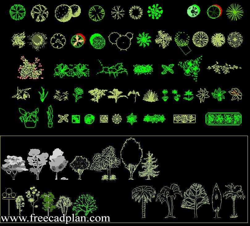 Trees and Plants CAD Block