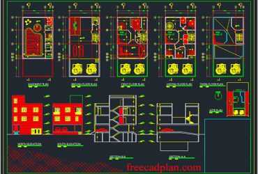 3 level house plan in autocad