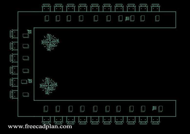 meeting room dwg cad block in plan view free cad plan