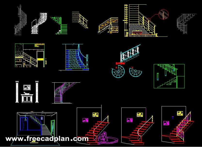 Staircase dwg cad blocks