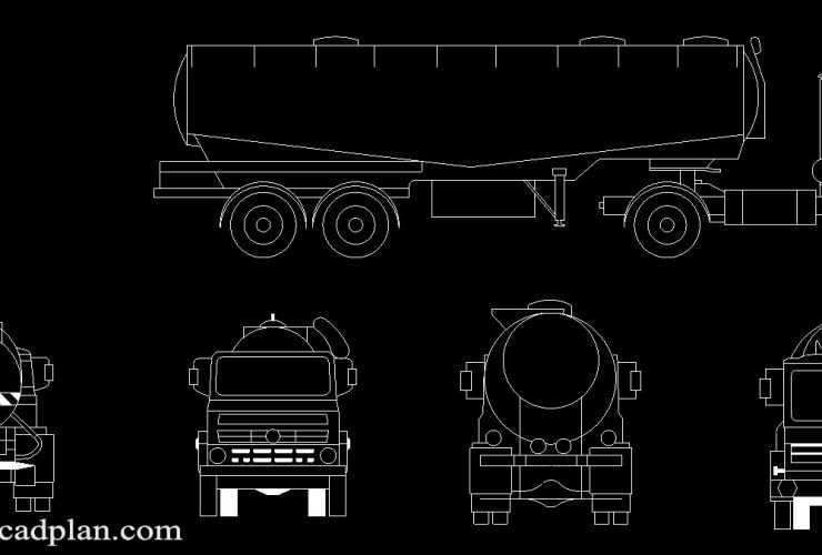 بلوکات شاحنة صهريجية في رسم أوتوكاد