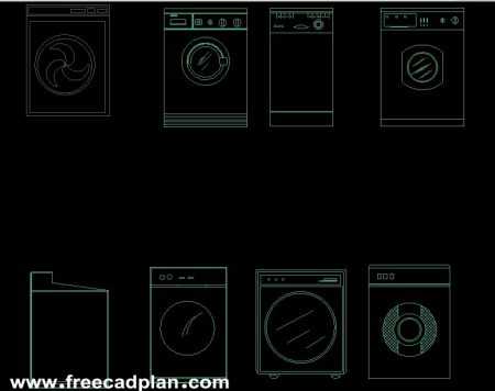  washing machine dwg  cad block in front view free cad plan
