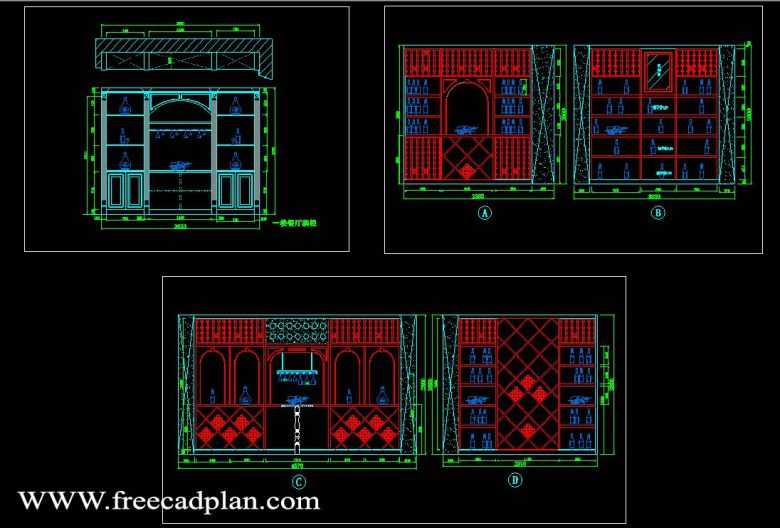 Bar & Wine DWG CAD BLOCK in Autocad free cad plan