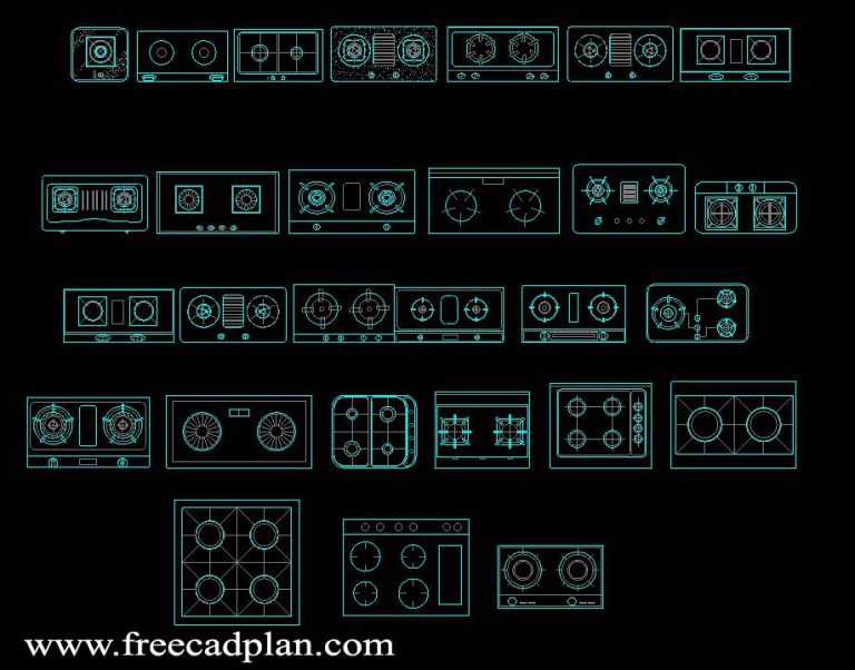 Cooktops DWG CAD BLOCK in AUTOCAD , free download free cad plan