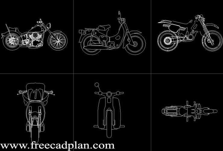 Motorbikes DWG CAD Block