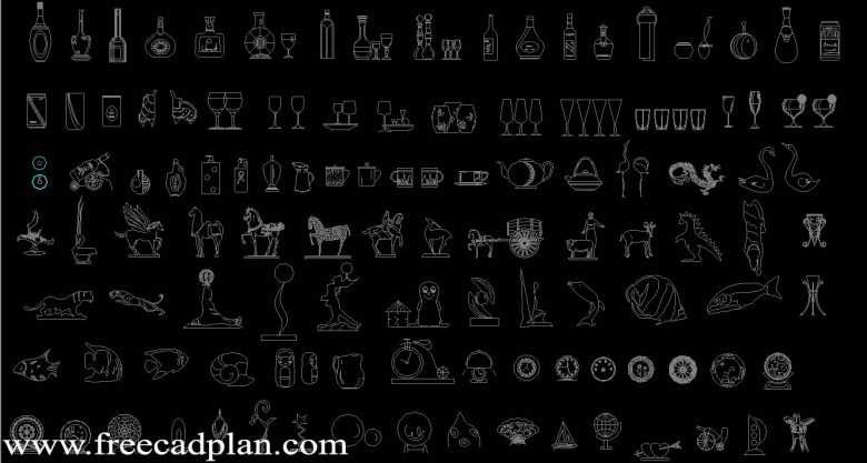 decoration dwg cad block collection , free download - free cad plan