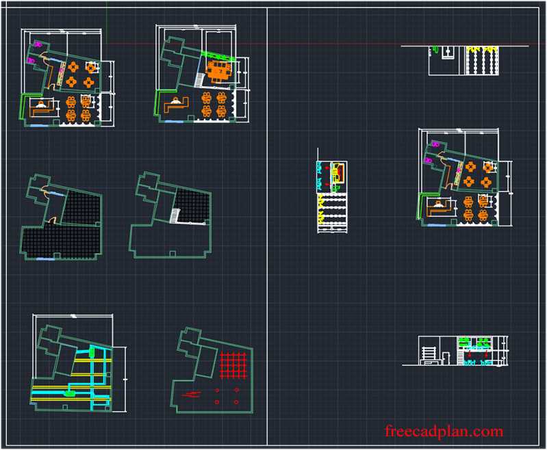 fastfood dwg plans