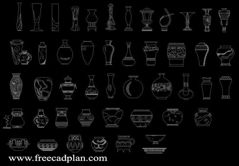vase cad block Archives free cad plan