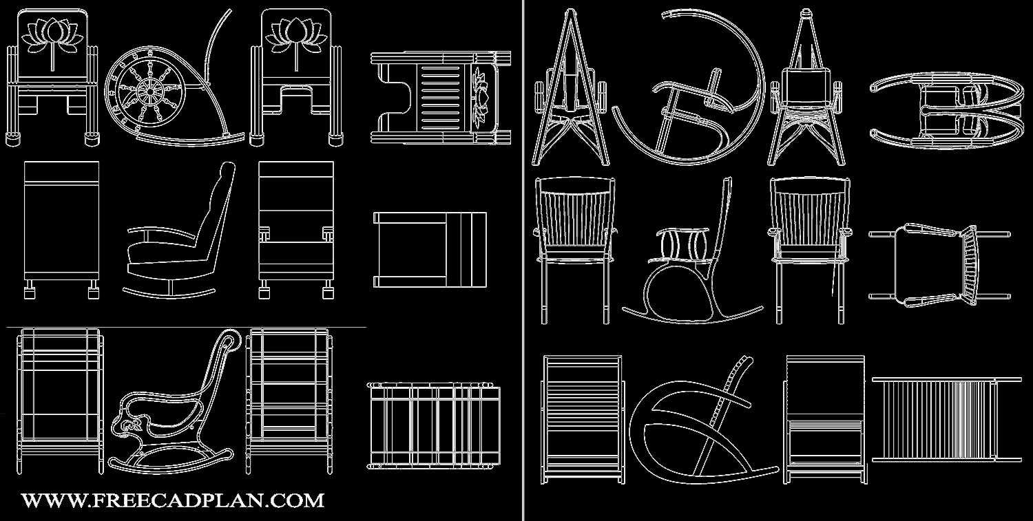 Rocking Chair Dwg Cad Block In Autocad Download Free Cad Plan