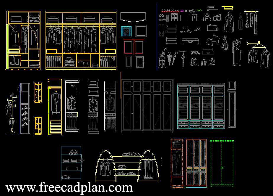 Wardrobe DWG CAD Block in Autocad , free download - free cad plan