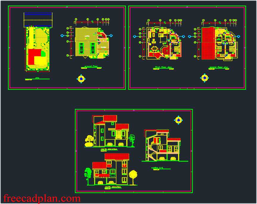 Duplex house in Autocad
