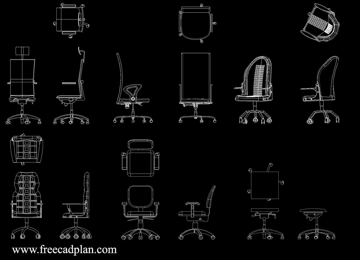 Office Chair Cad Block In Autocad Dwg Download Free Cad Plan
