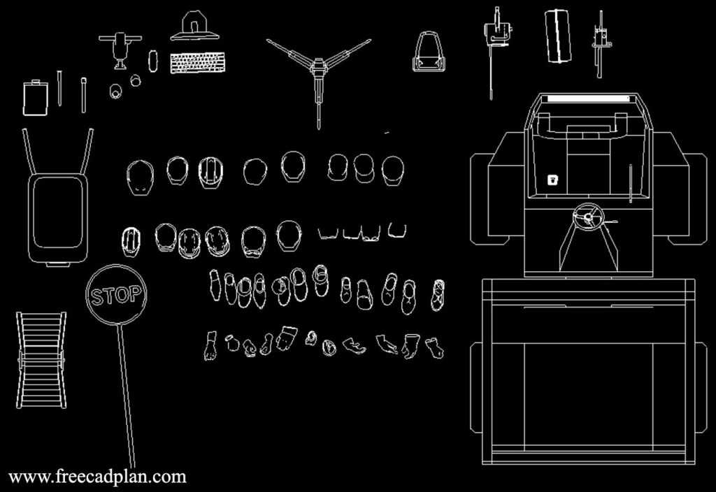 Construction accessories cad block in Autocad , dwg free cad plan