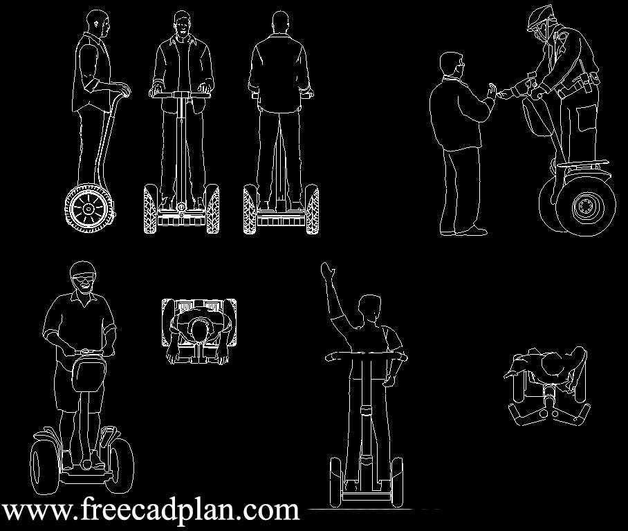 People riding a Segway dwg