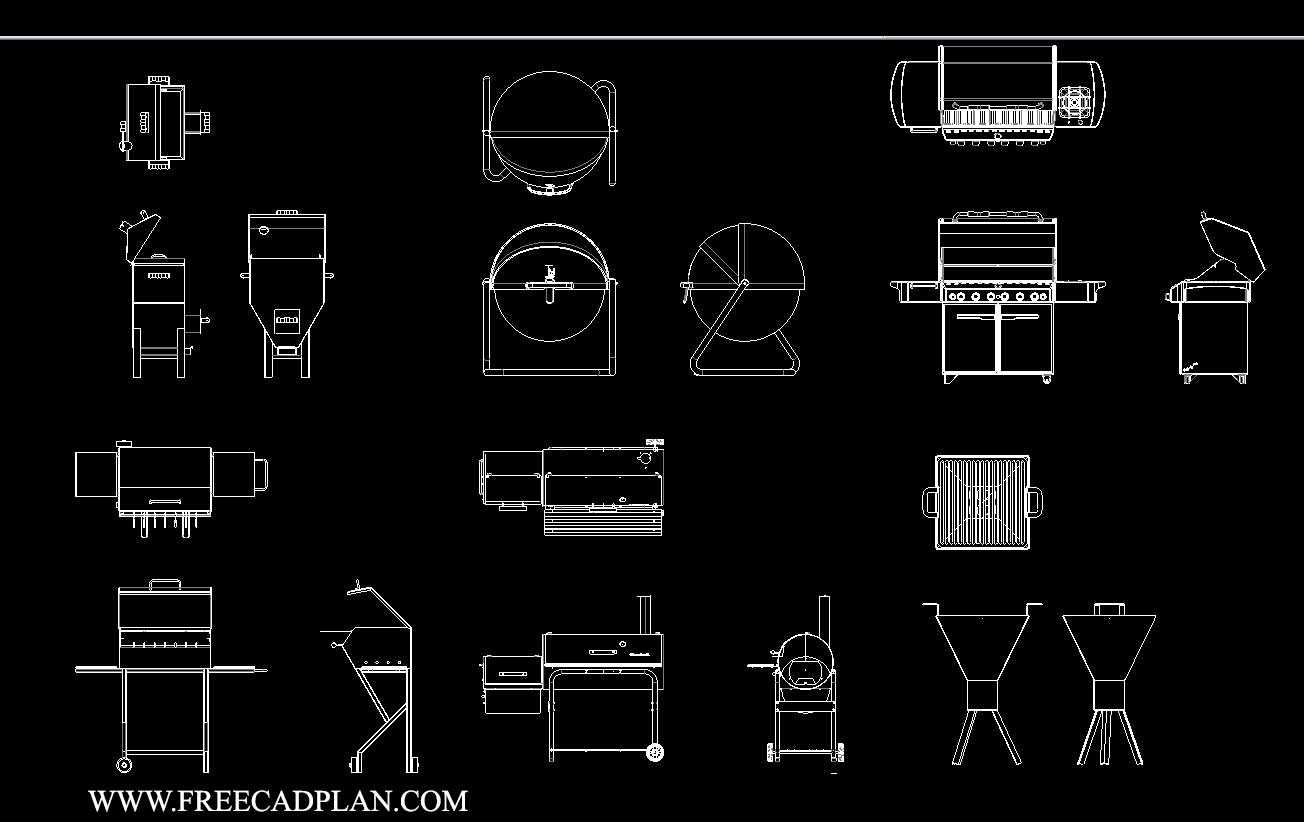 barbecue grill DWG cad block