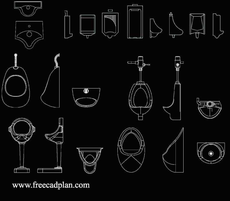 urinal dwg cad block in autocad , free download free cad plan