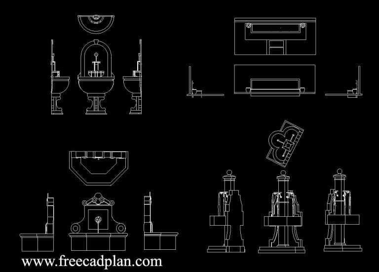 Wall Fountain CAD Block in Autocad , DWG Download free cad plan