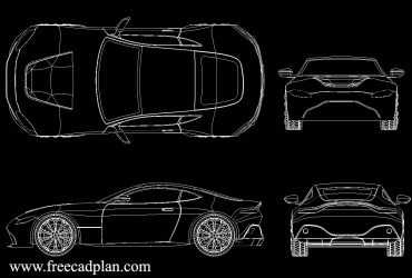 Bloco CAD Aston Martin Vantage DWG
