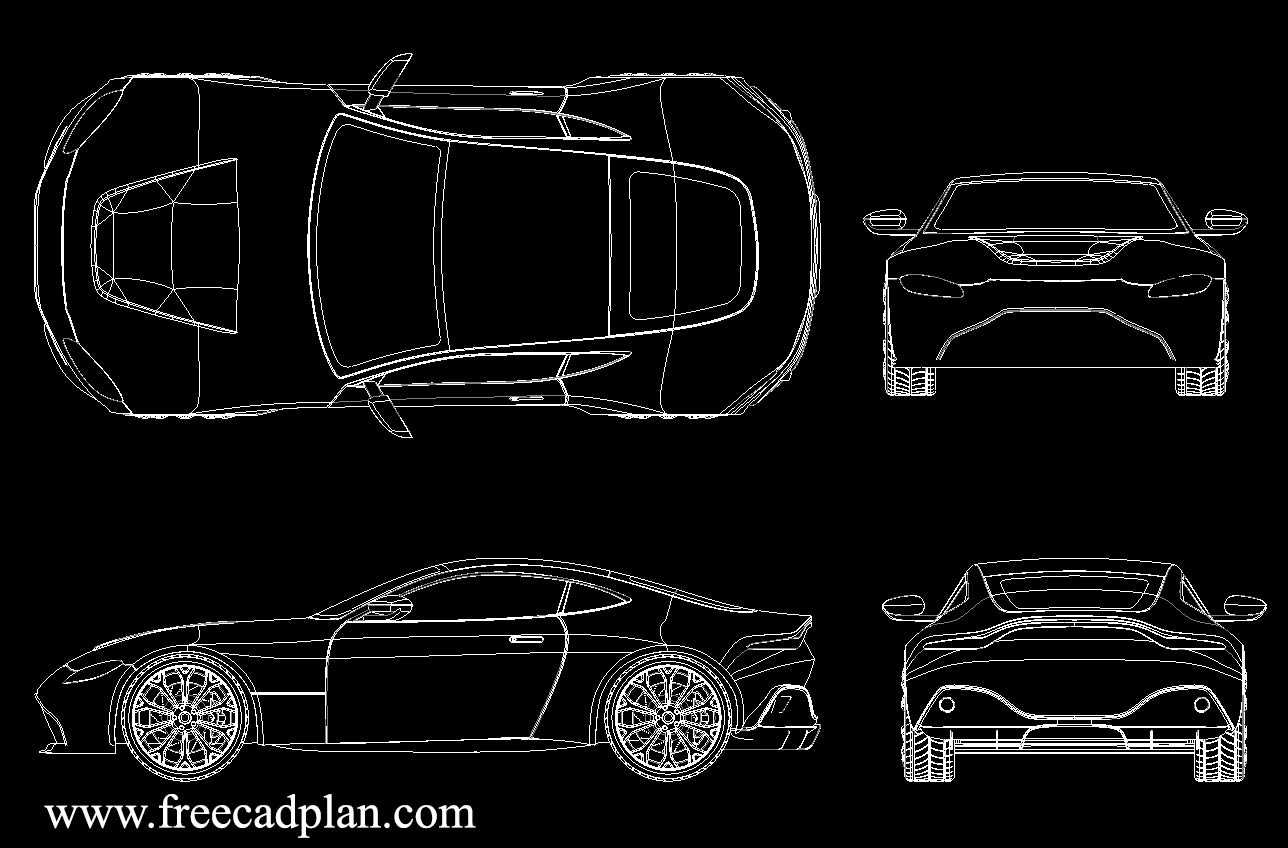 Bloco CAD Aston Martin Vantage DWG