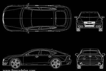 bloco CAD Audi A7 2018 DWG Desenho