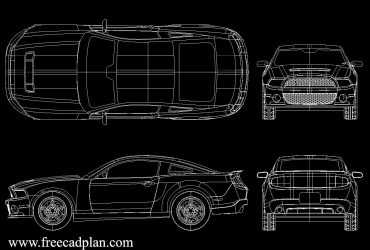 Bloco CAD Ford Shelby GT500 (2012) DWG
