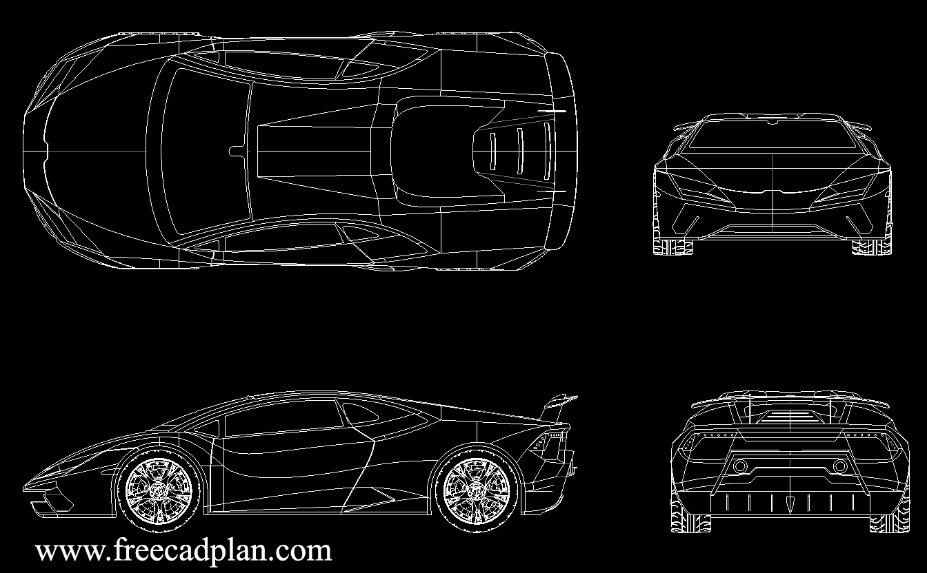 Bloco CAD Lamborghini Huracan Performante DWG