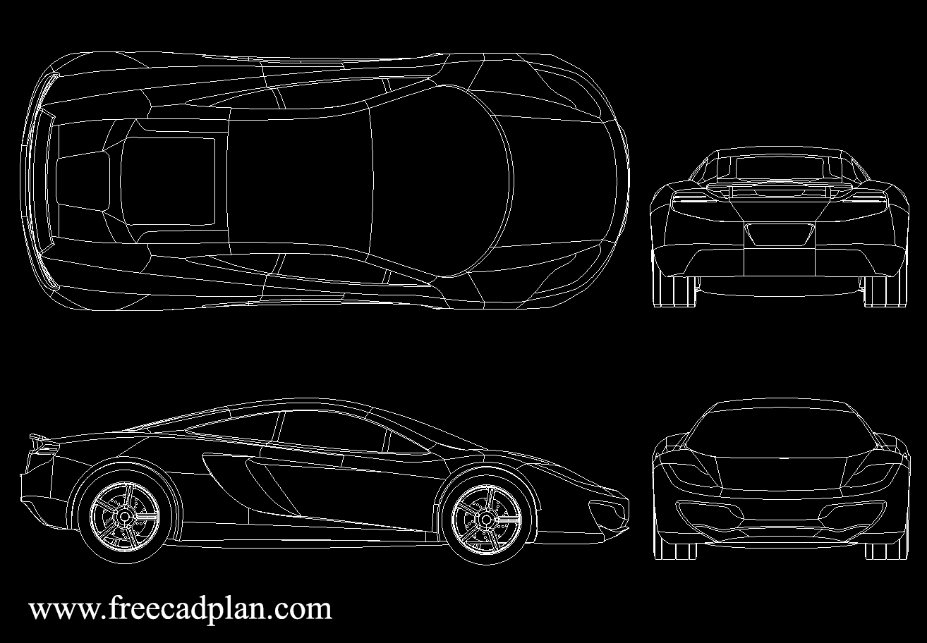 lukisan McLaren MP4-12C DWG CAD Block