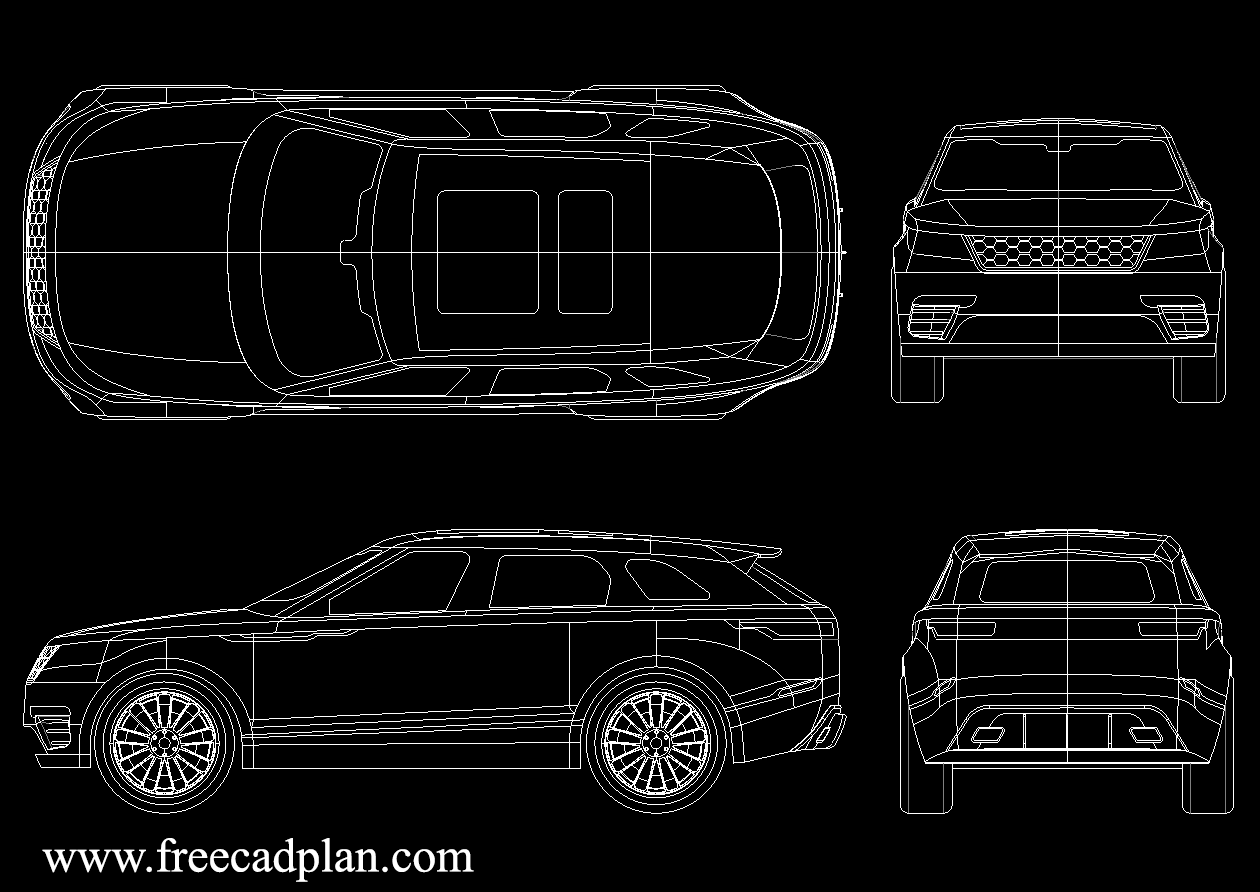 bloco CAD Range Rover Velar DWG