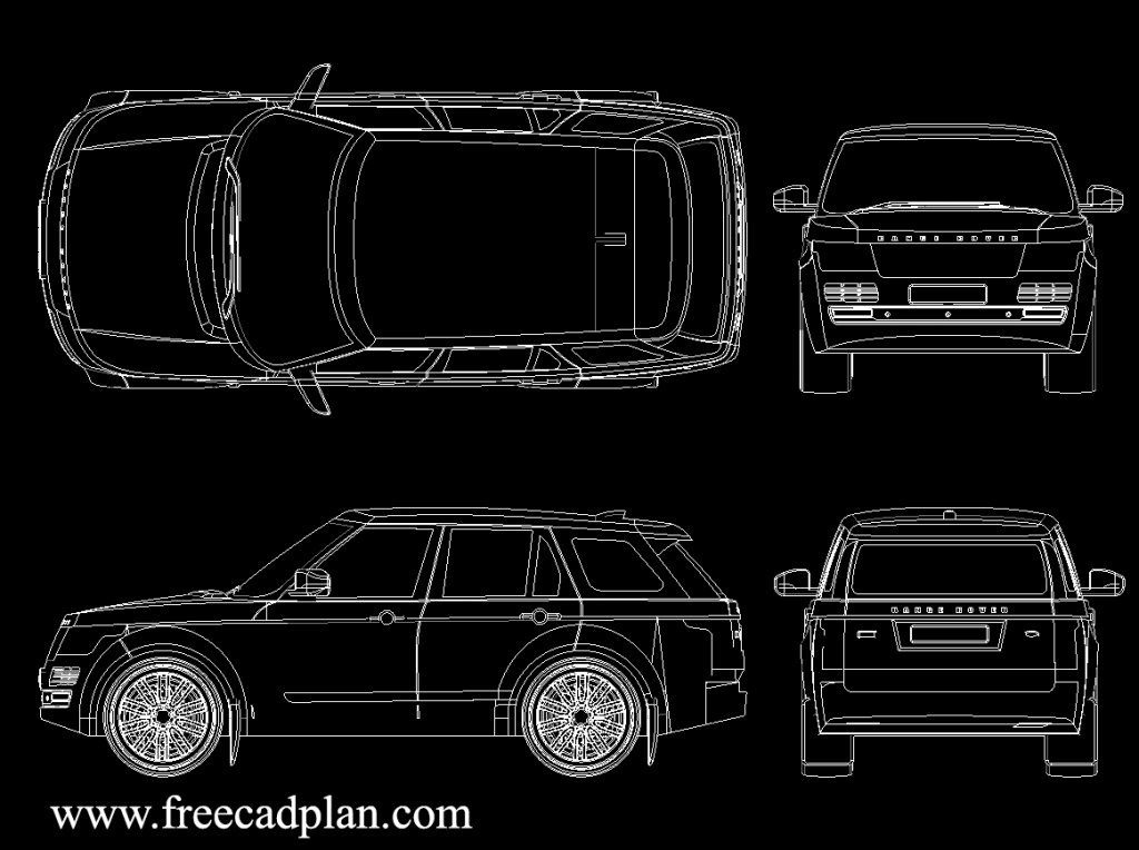 Range Rover Vogue DWG CAD Block Drawing free cad plan