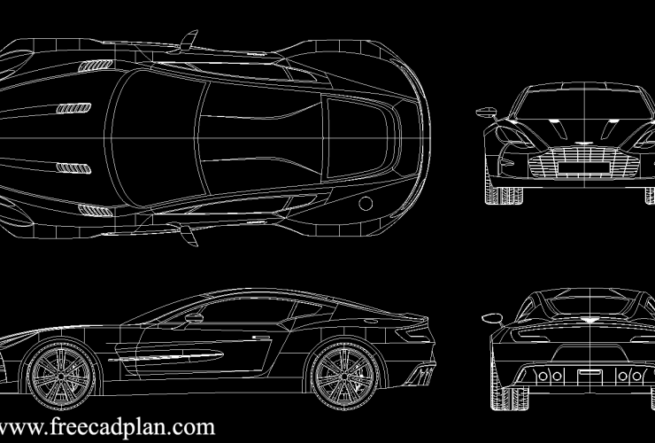 bloco cad Aston Martin One-77 DWG