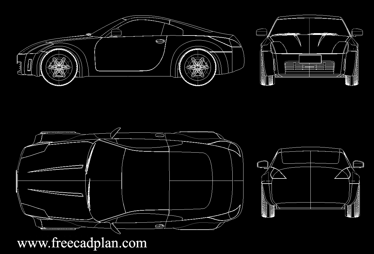 Bloco CAD Nissan 350Z DWG