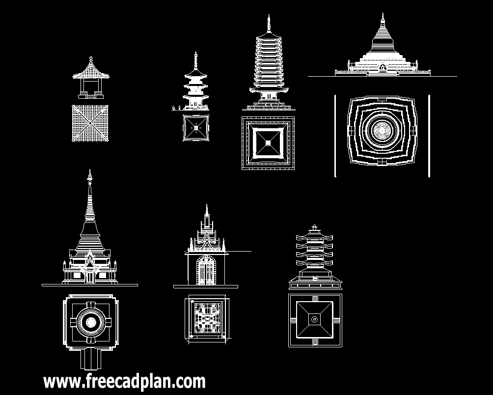 Pagoda DWG CAD Block