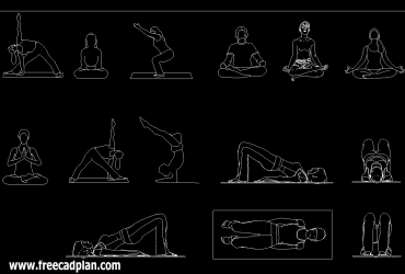 Yoga People DWG CAD Block
