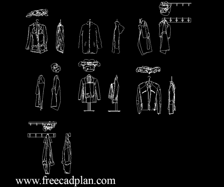 jackets DWG CAD Block in Autocad , download free cad plan