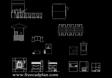 kiosk DWG CAD BLOCK in Autocad , Download - free cad plan