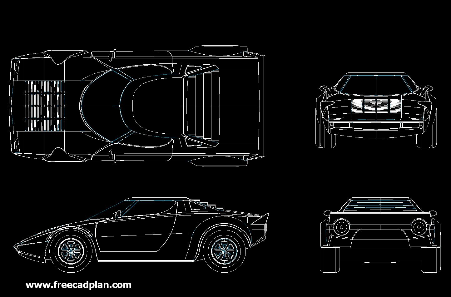 Bloco CAD Lancia Stratos HF CARRO DWG