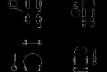 headphone & headset dwg block cad