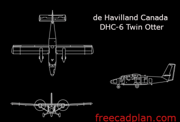 DHC 6 Twin Otter avion bloc CAO dwg