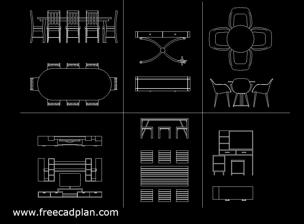 table cad block collection